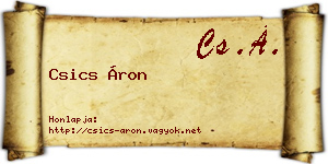 Csics Áron névjegykártya